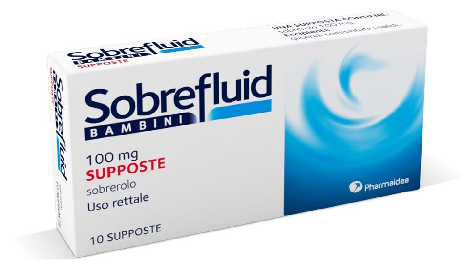 Image of Sobrefluid Supposte Bambini 100 mg Sobrerolo 10 Supposte